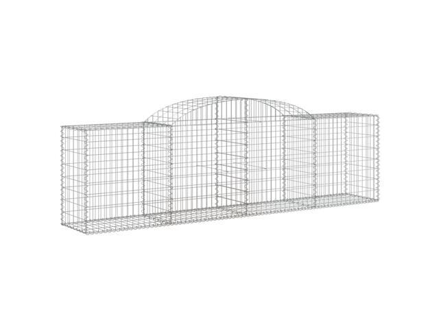 vidaXL Gabion Basket Set of 3 Silver Galvanized iron 118.1x19.7x39.4 in