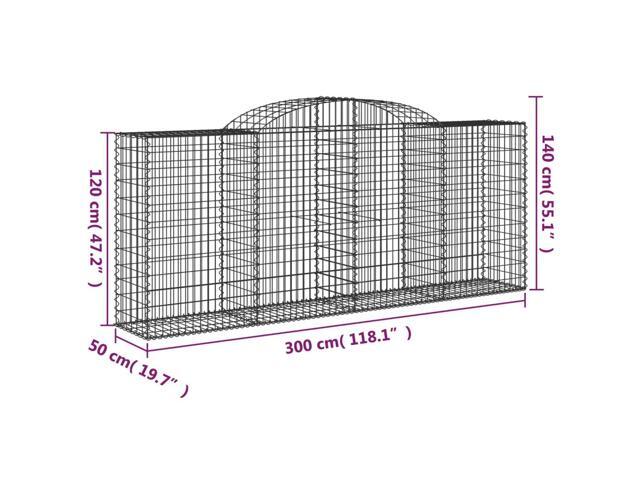 vidaXL Gabion Basket Set of 7 Silver Galvanized iron Large Durable