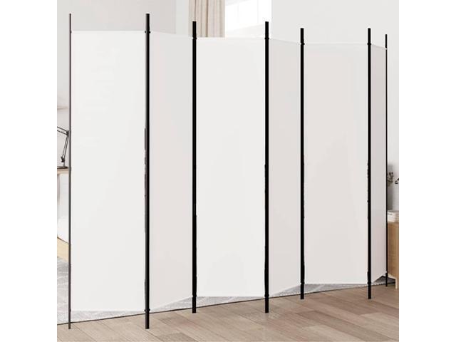 vidaXL 6 Panel Room Divider Privacy Screen for Room Separation White Fabric