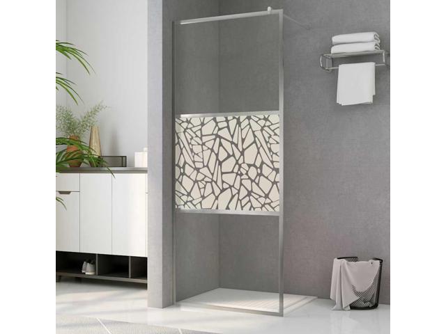 vidaXL Walk-in Shower Wall Enclosure ESG Glass with Stone Design 31.5'x76.8'