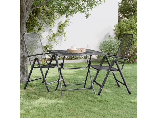 vidaXL Patio Table 31.5x31.5x28.3 Expanded Metal Mesh Anthracite