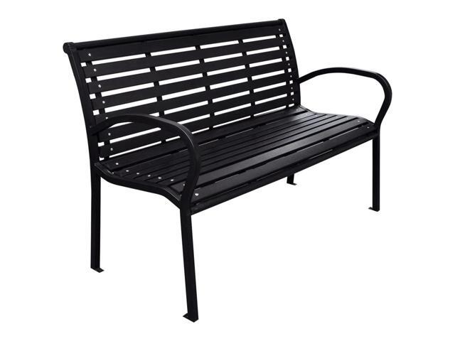 vidaXL Patio Bench Black 45.7' Steel and WPC