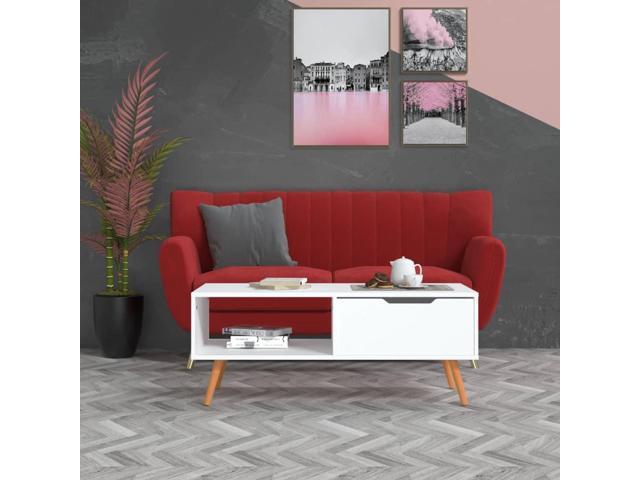 vidaXL Coffee Table White 39.4'x19.5'x16.9' Engineered Wood