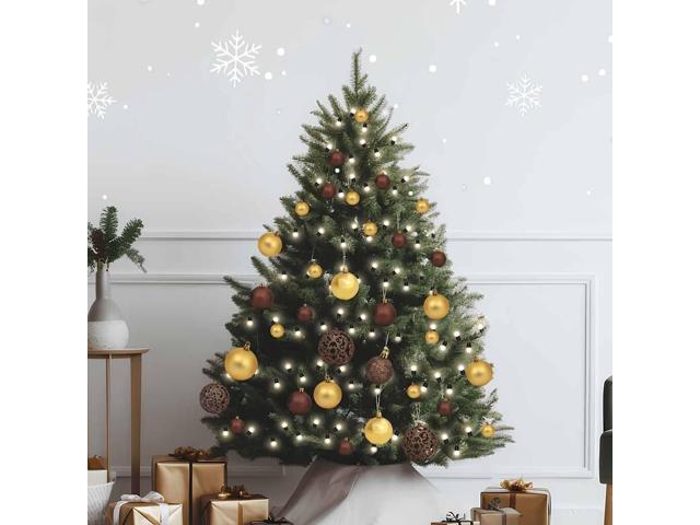 vidaXL Christmas Decoration Ball Set with Peak 60 Piece LED Gold and Bronze