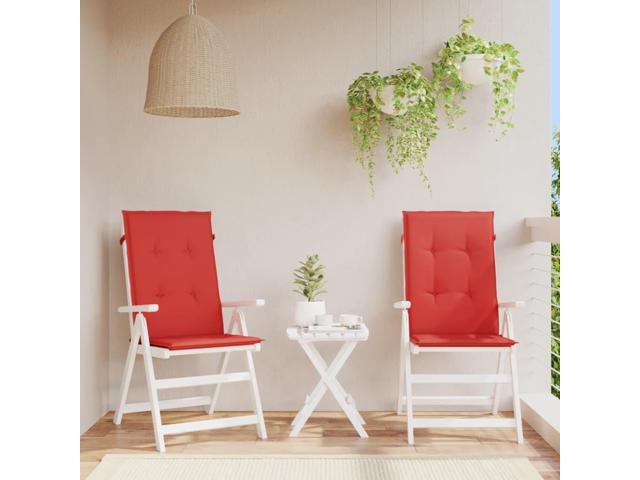 vidaXL Chair Cushion 2 Pcs Outdoor Garden High Back Chair Cushion Red Fabric