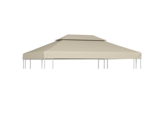 vidaXL Gazebo Canopy Top 10'x13' Beige Replacement Cover 2 Tier Outdoor Patio