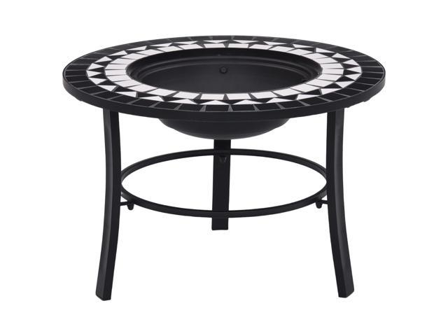 Photos - Electric Fireplace VidaXL Fire Pit for Outdoor Patio Fireplace for Camping Black and White Ce 