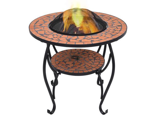 Photos - Electric Fireplace VidaXL Fire Pit Table Fireplace for Camping Picnic Firebowl Terracotta Cer 