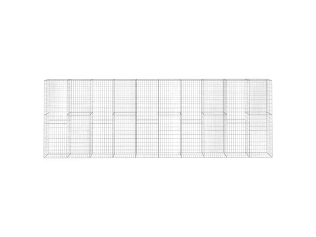 vidaXL Gabion Wall Gabion Cage with Cover Galvanized Steel 236.2'x19.7'x78.7'