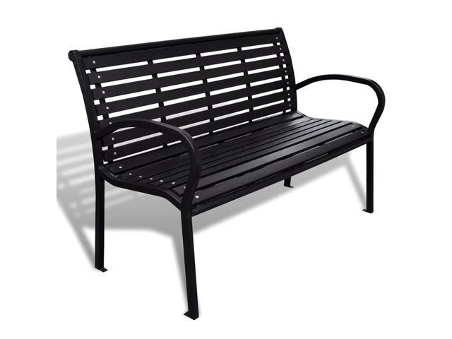 Photos - Garden Furniture VidaXL Outdoor Patio Bench Garden Park Bench with Armrests Steel and WPC B 