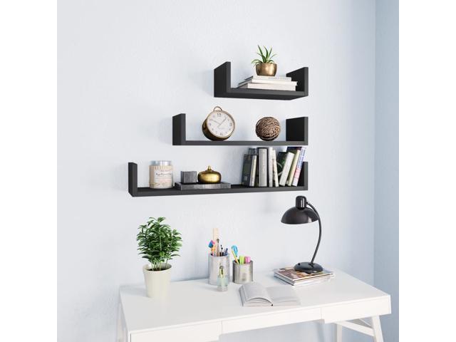 Photos - Display Cabinet / Bookcase VidaXL Wall Shelf Floating Wall Mounted Shelf Rack 3 Pcs Gray Engineered W 