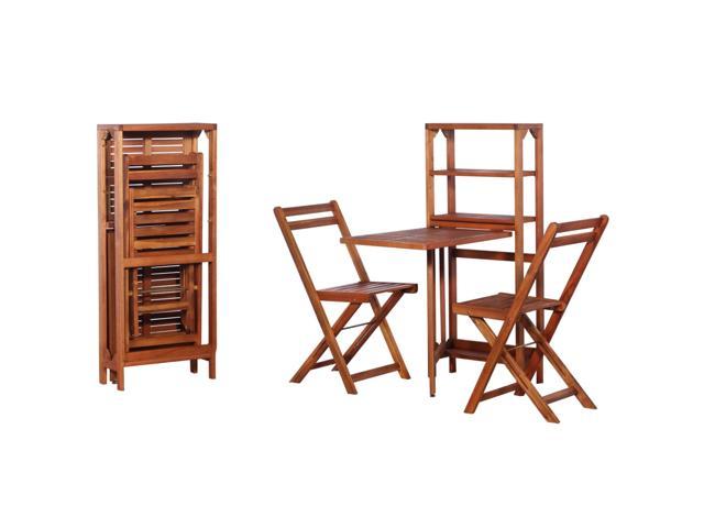 Photos - Garden Furniture VidaXL Patio Bistro Set 3 Piece Folding Bar Table and Chairs Solid Acacia 
