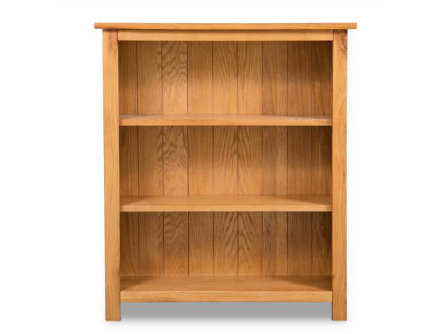 Photos - Display Cabinet / Bookcase VidaXL Solid Oak Wood 3-Tier Bookcase Book Shelves Cabinets Display Shelf 