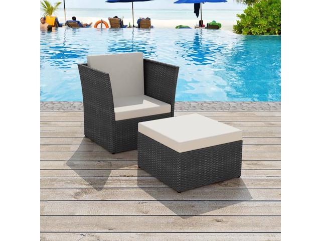 Photos - Garden Furniture VidaXL Folding Bistro Chairs 2 pcs Outdoor Patio Chair Ceramic Black and W 