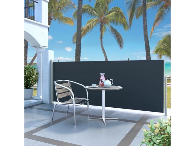 Photos - Other Appliance Accessories VidaXL Retractable Side Awning 47.2'x118.1' Black Privacy Screen Shade Blind 45359 