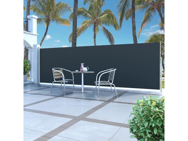 Photos - Other Appliance Accessories VidaXL Retractable Side Awning 63'x196.9' Black Privacy Screen Shade Blind 45460 