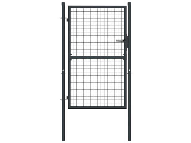 vidaXL Mesh Garden Gate Galvanized Steel 68.9' Gray Privacy Border Enclosure