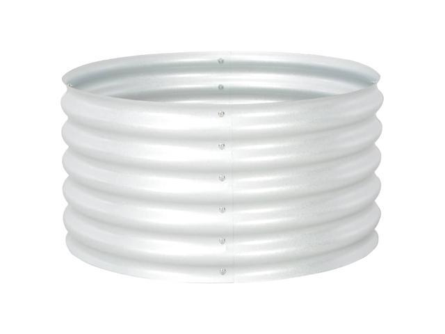 vidaXL Garden Raised Bed 31.5' Galvanized Steel Silver Garden Plant Container