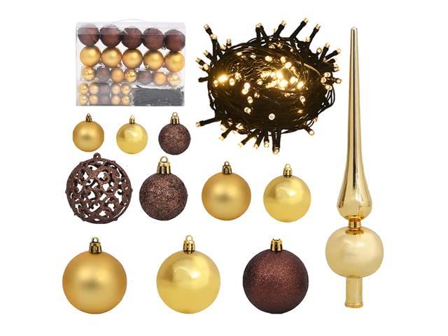 Photos - Other Jewellery VidaXL Christmas Decoration Ball Set with Peak 61 Piece LED Gold and Bronz 