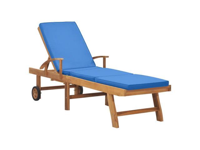 Photos - Garden Furniture VidaXL Patio Lounge Chair Sunbed Sunlounger with Cushion Solid Teak Wood B 