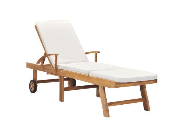 Photos - Garden Furniture VidaXL Patio Lounge Chair Sunlounger Deckchair with Cushion Solid Teak Woo 