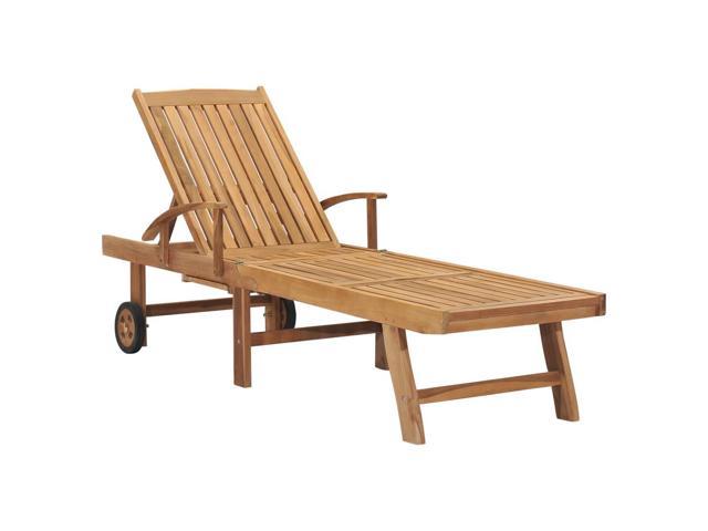 Photos - Garden Furniture VidaXL Deckchair Patio Lounge Chair Folding Sunlounger Sunbed Solid Teak W 