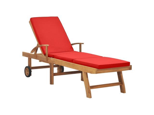 Photos - Garden Furniture VidaXL Patio Lounge Chair Sunbed Sunlounger with Cushion Solid Teak Wood R 