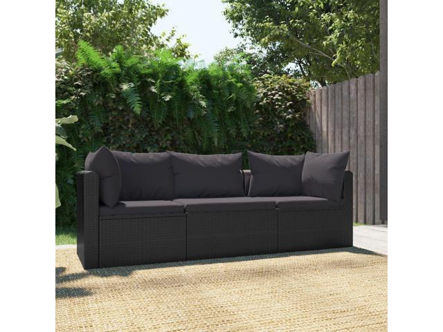 Photos - Garden Furniture VidaXL Patio Sofa 3 Piece Outdoor Sectional Sofa with Cushions PE Rattan B 