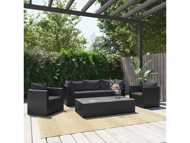 Photos - Garden Furniture VidaXL Patio Sofa 7 Piece Outdoor Sectional Sofa with Cushions PE Rattan B 