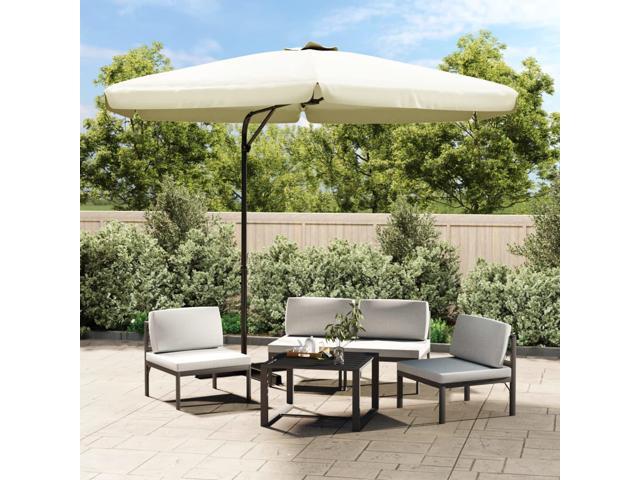 Photos - Other household accessories VidaXL Outdoor Umbrella Patio Sunshade Parasol with Cross Base Sand White 