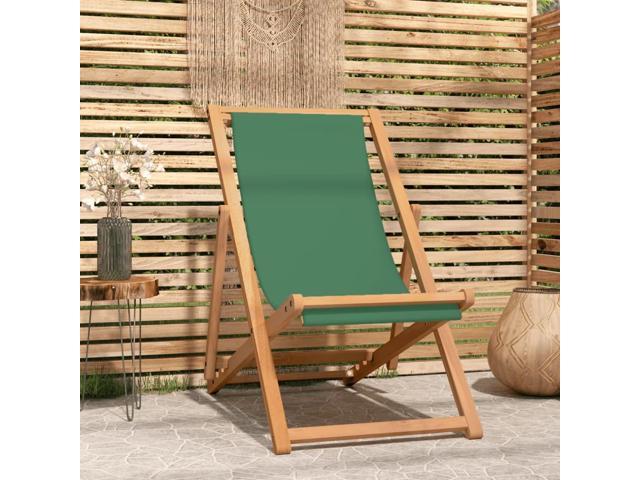 Photos - Garden Furniture VidaXL Deck Chair Folding Patio Sling Chair for Balcony Deck Porch Teak Gr 