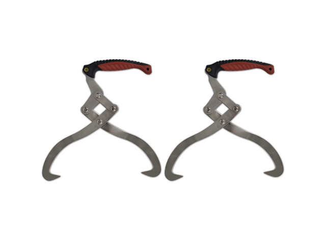 vidaXL 2x Log Tongs with TPR Handle Business Industrial Forestry Log Tong