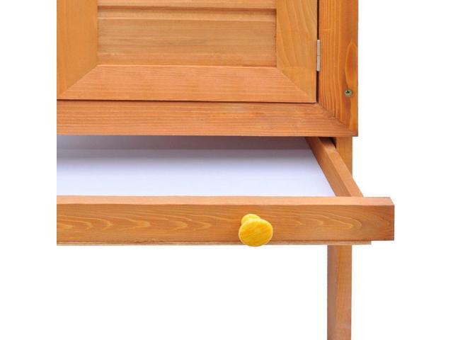 vidaXL Outdoor Rabbit Hutch Small Animal House Pet Cage 1 Layer Wood