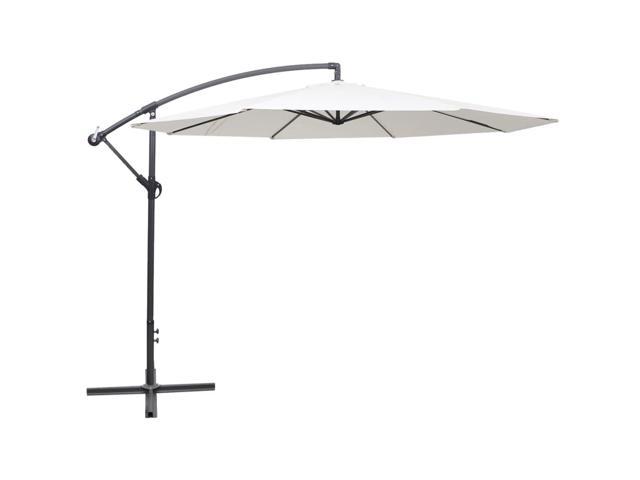 Photos - Other household accessories VidaXL Cantilever Umbrella Outdoor Tilting Parasol with Cross Base Sand Wh 