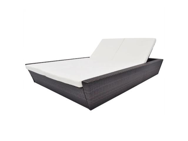 Photos - Garden Furniture VidaXL Patio Bed Outdoor Rattan Daybed Sunbed with Cushion Poly Rattan Bro 