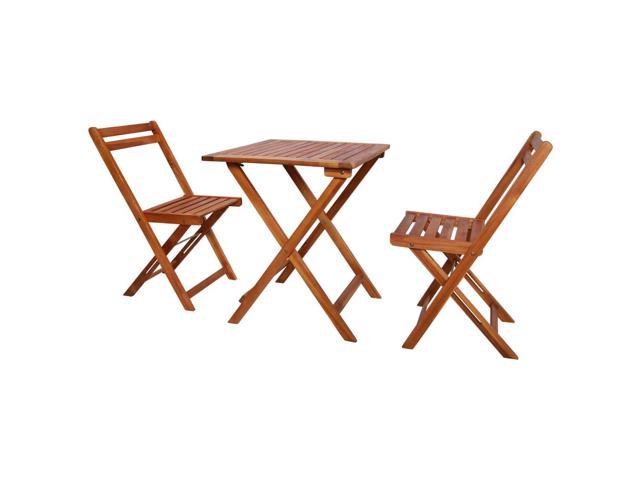Photos - Garden Furniture VidaXL Patio Bistro Set 3 Piece Folding Table and Chairs Solid Acacia Wood 