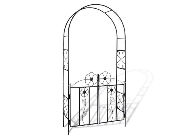 vidaXL Garden Arch Garden Trellis for Climbing Plants Arbor Archway Black