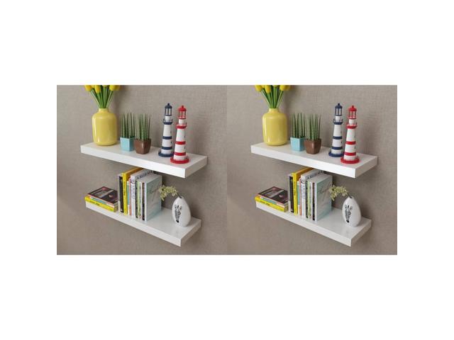 Photos - Display Cabinet / Bookcase VidaXL 4x Wall Shelves White 23.6' Display Hanging Storage Bookcase Furnit 
