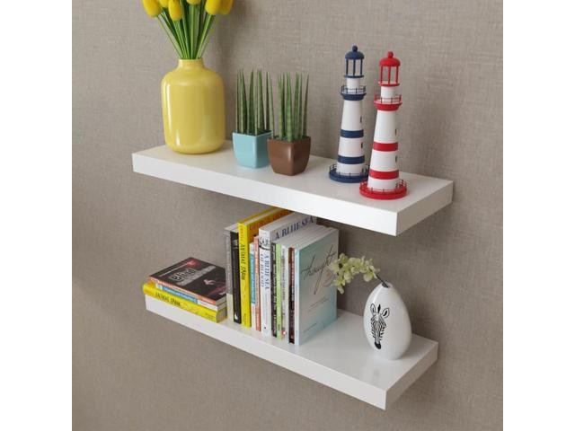 Photos - Display Cabinet / Bookcase VidaXL Wall Shelves Floating Shelves Wall Display Shelves 2 Pcs White MDF 