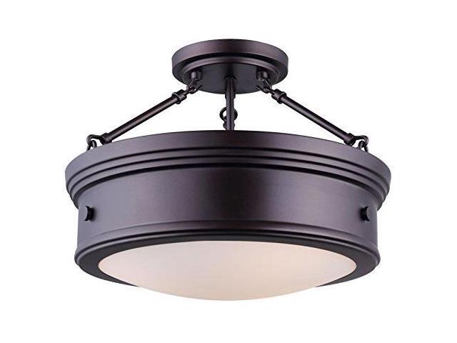 canarm ltd isf624a03orb boku orb 3 bulb semiflush mount oil rubbed bronze with flat opal glass