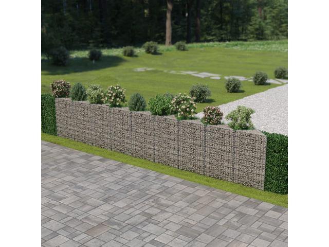 Photos - Flower Pot VidaXL Gabion Wall Galvanized Steel 248'x11.8'X39.4' Stone Basket Cage Fence 143573 