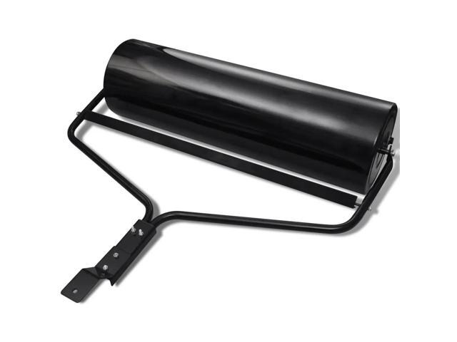 vidaXL Lawn Roller Black Iron Outdoor Land Scape Sod Repair Yard Flat Grass