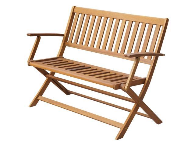 Photos - Garden Furniture VidaXL Folding Garden Bench Patio Wooden Bench with Armrest Solid Wood Aca 