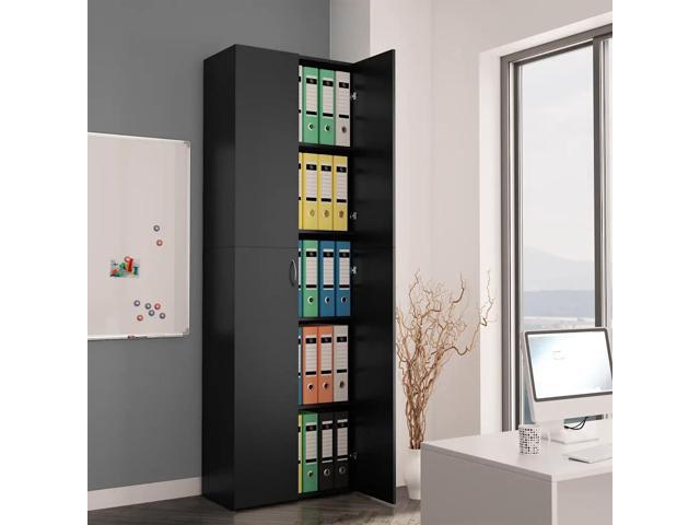 vidaXL Office Cabinet Black Engineered Wood Standard Office Cabinet