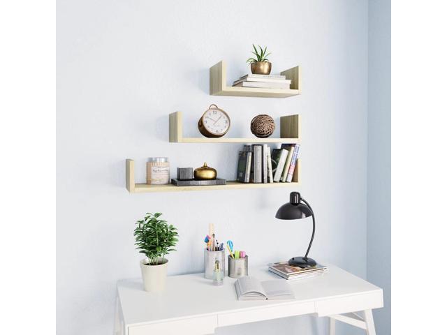 Photos - Display Cabinet / Bookcase VidaXL Wall Shelf Floating Display Shelf 3 Pcs Sonoma Oak Engineered Wood 