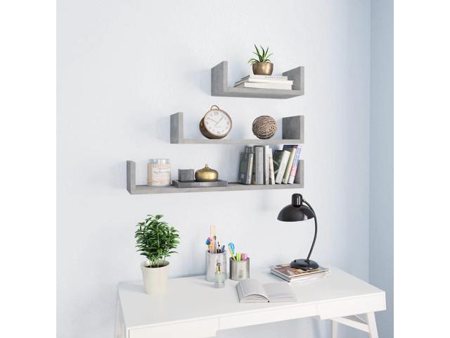 Photos - Display Cabinet / Bookcase VidaXL Wall Shelf Floating Display Shelf 3 Pcs Concrete Gray Engineered Wo 