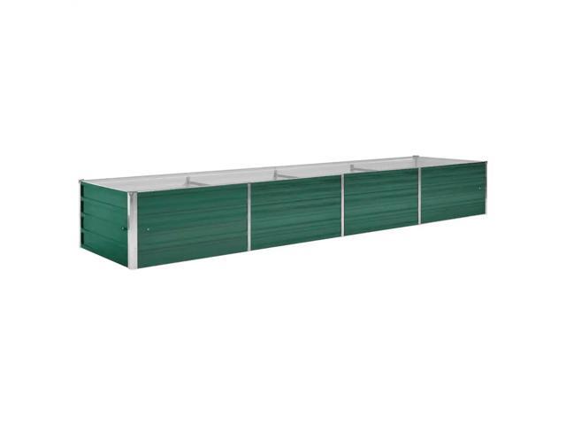 vidaXL Garden Raised Bed Open Bottom Galvanized Steel 126' Green DIY Planter
