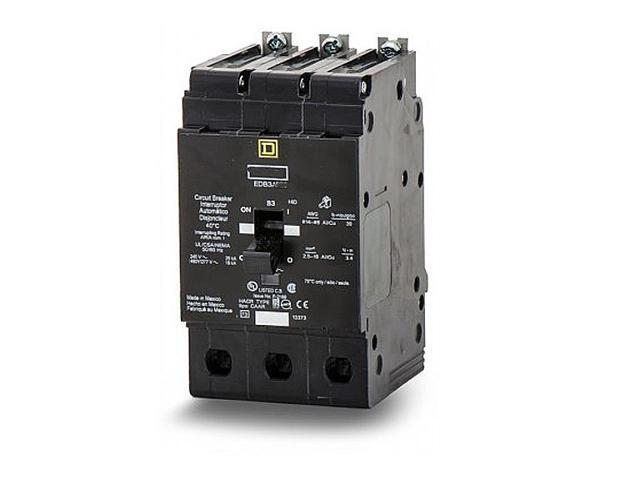 SQUARE D EDB34025 Miniature Circuit Breaker, E FRAME Series, 25A, 3 Pole,