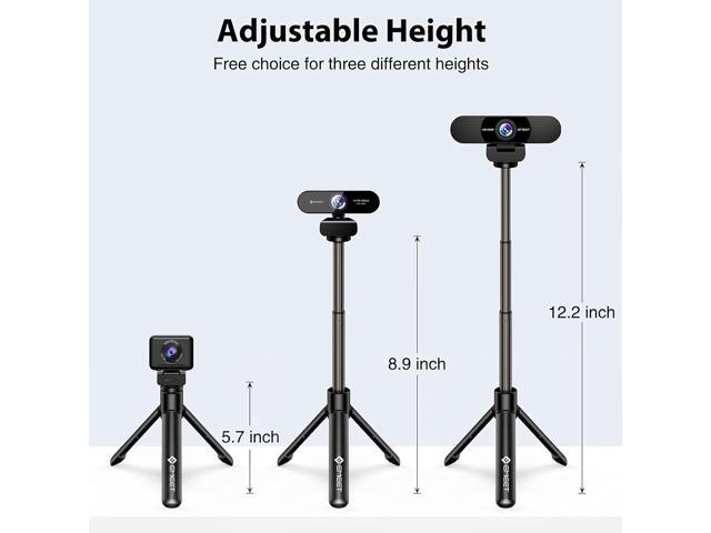 Webcam Tripod, EMEET Professional Webcam Mini Tripod, Portable & Lightweight, Adjustable Height from 5.7-12.2 in, Stable Use, Universal Compatible...