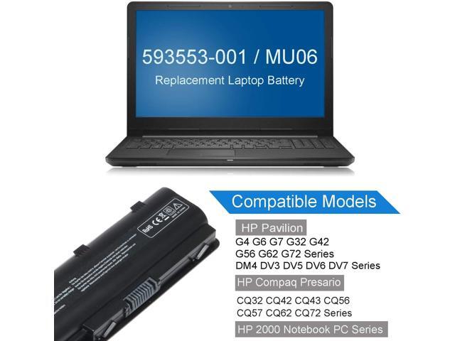 593553-001 MU06 Laptop Battery for HP Pavilion G6 Seires g6-2249wm g6-2235us g6-2210us g6-1b79dx g6-1b59wm g6-1b60us g6-1b39wm g6-1c35dx g6-1c58dx...
